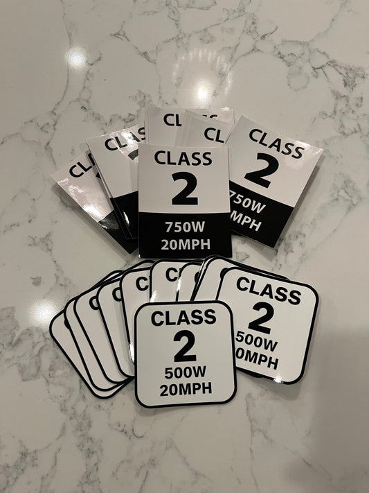 Class 2 E-Bike Stickers